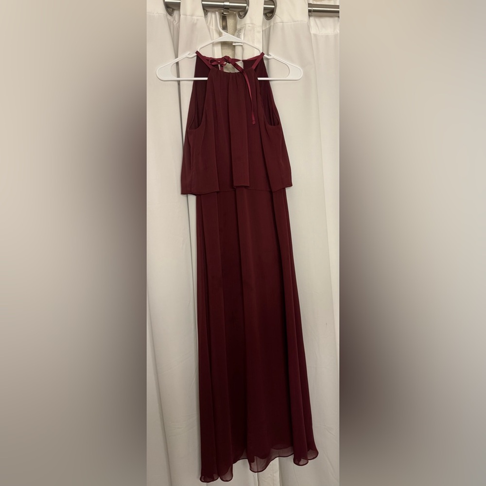 David's Bridal Burgundy Maxi Dress
